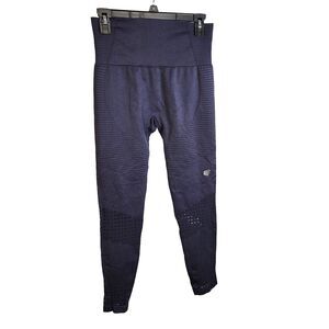 Jed North Womens Leggings M/L Blue High Rise Seamless Perforated Yoga Workout